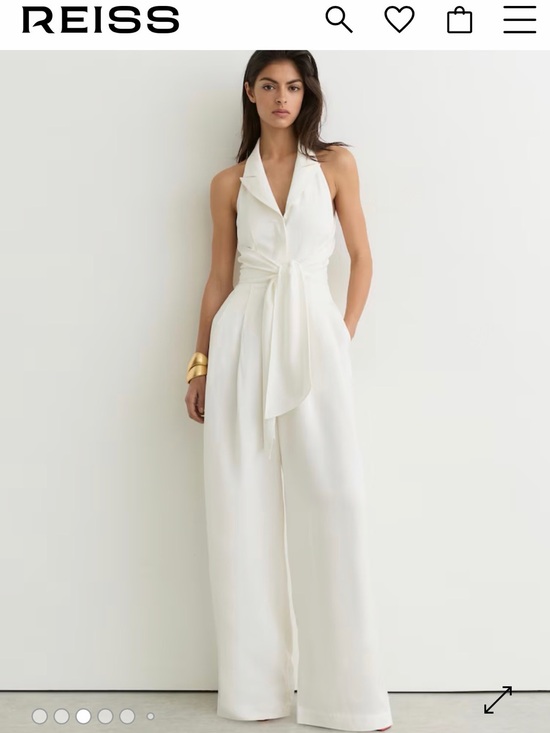 Reiss Pants - New REISS Taya White Tie-Front Wide-Leg Jumpsuit in Ivory